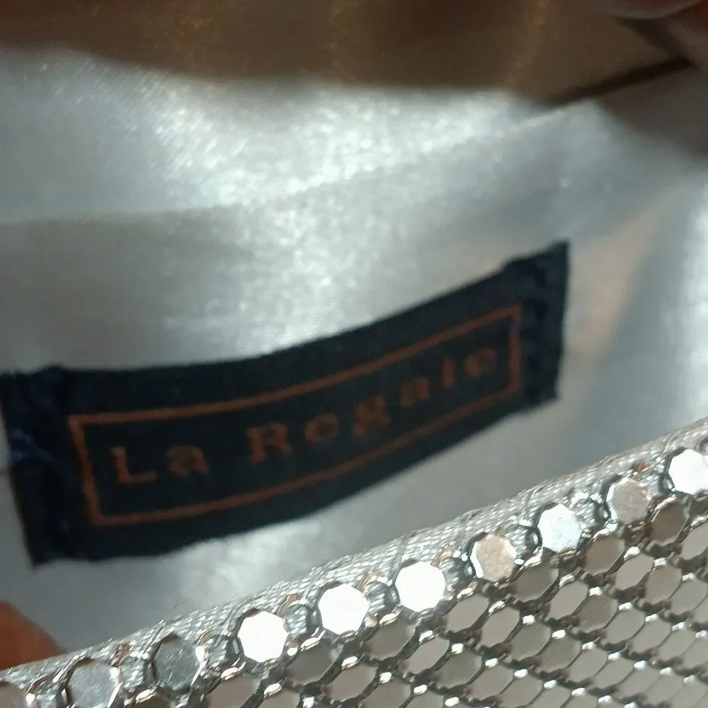Vintage Metal Mesh Evening Clutch Bag With Chain Link Strap